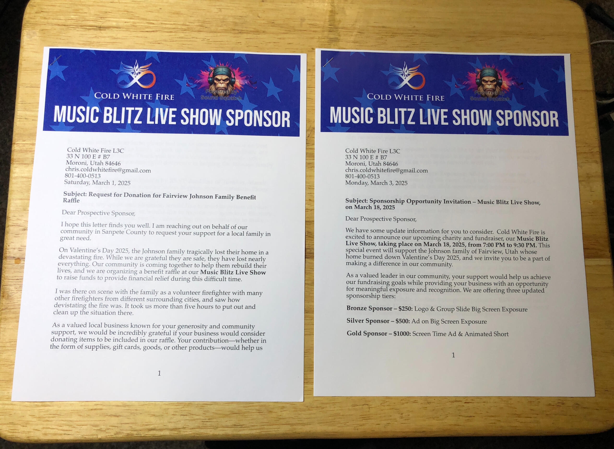 Sponsorship & Donation Invitations